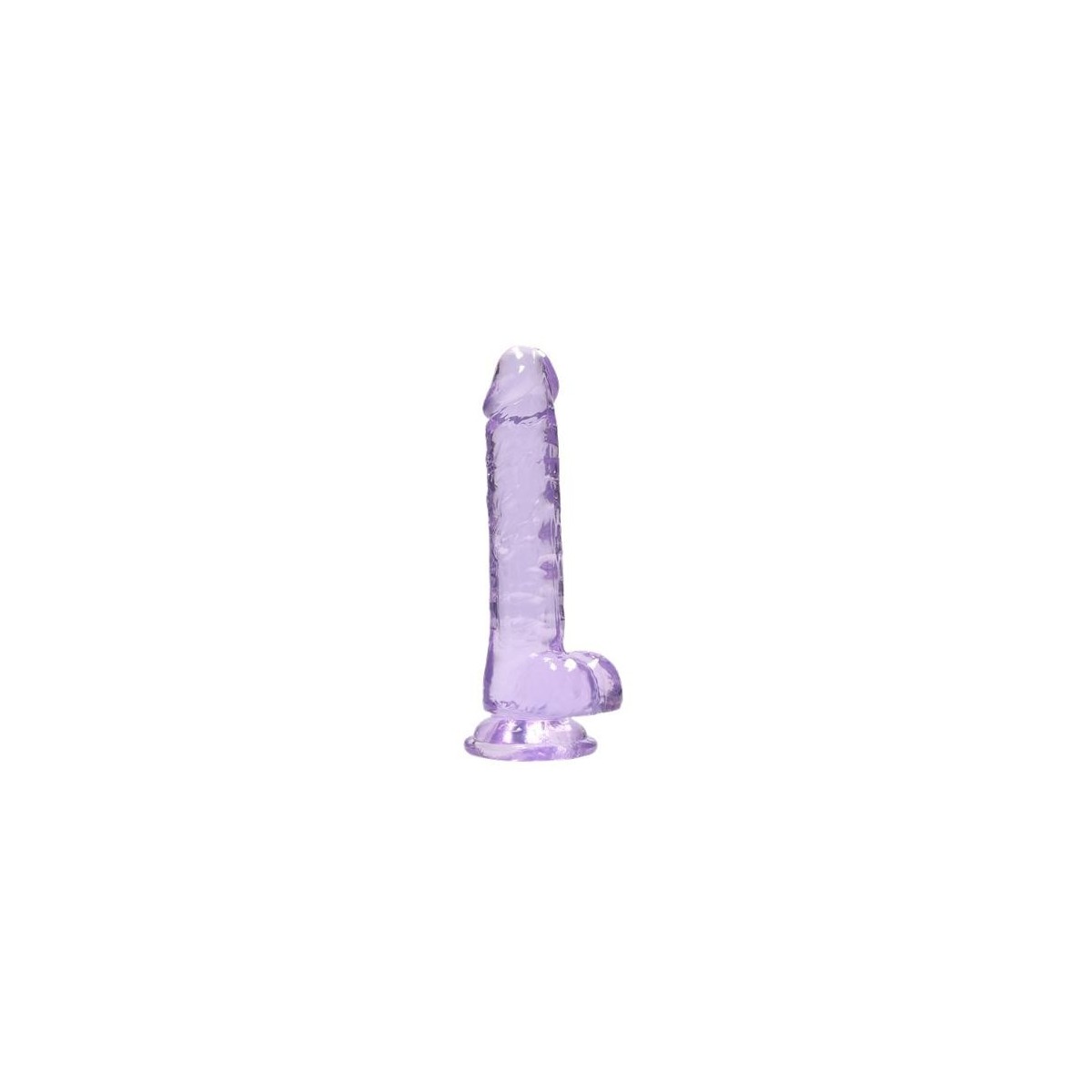 Dildo ventosa e palle viola trasparente 17 cm