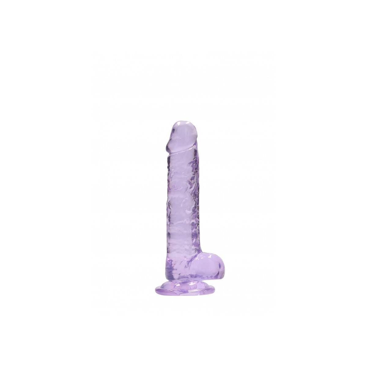 Dildo ventosa e palle viola trasparente 17 cm