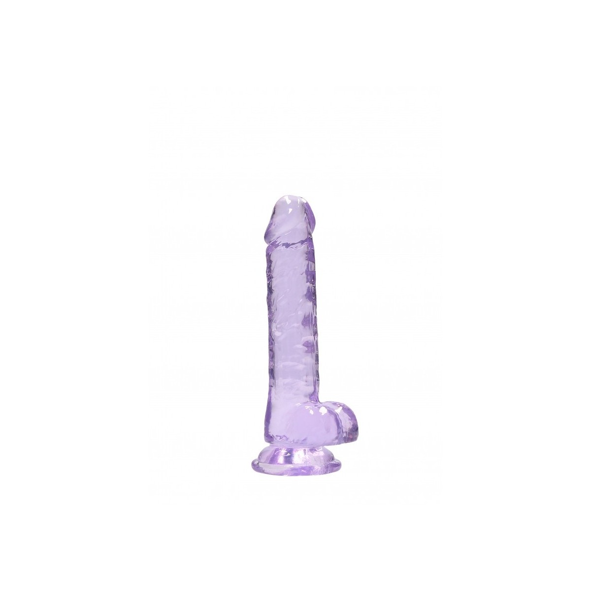 Dildo ventosa e palle viola trasparente 17 cm