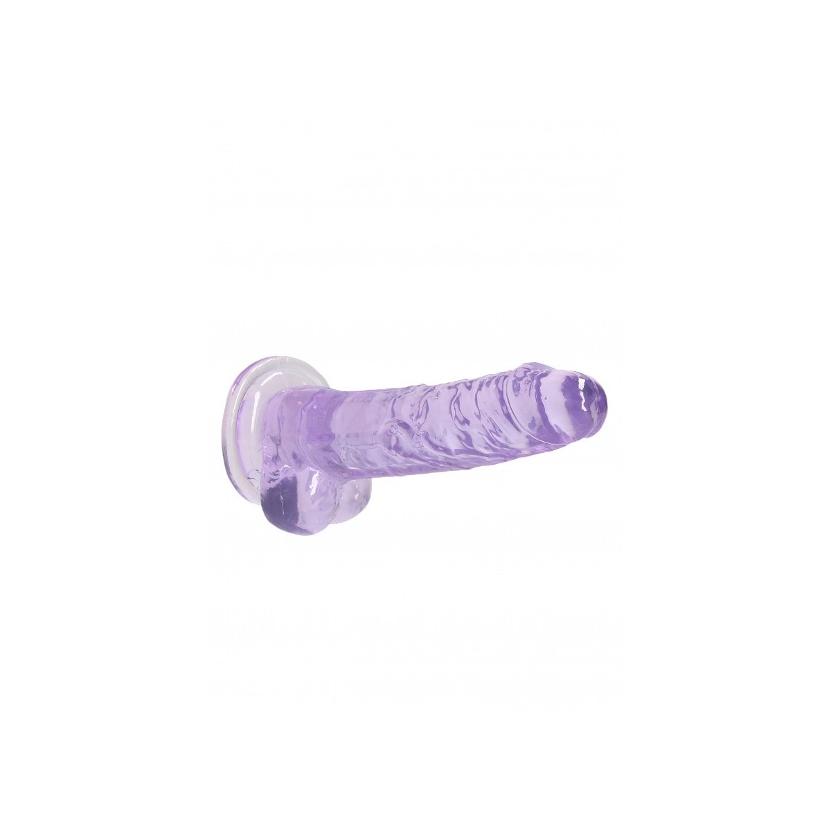 Dildo ventosa e palle viola trasparente 17 cm