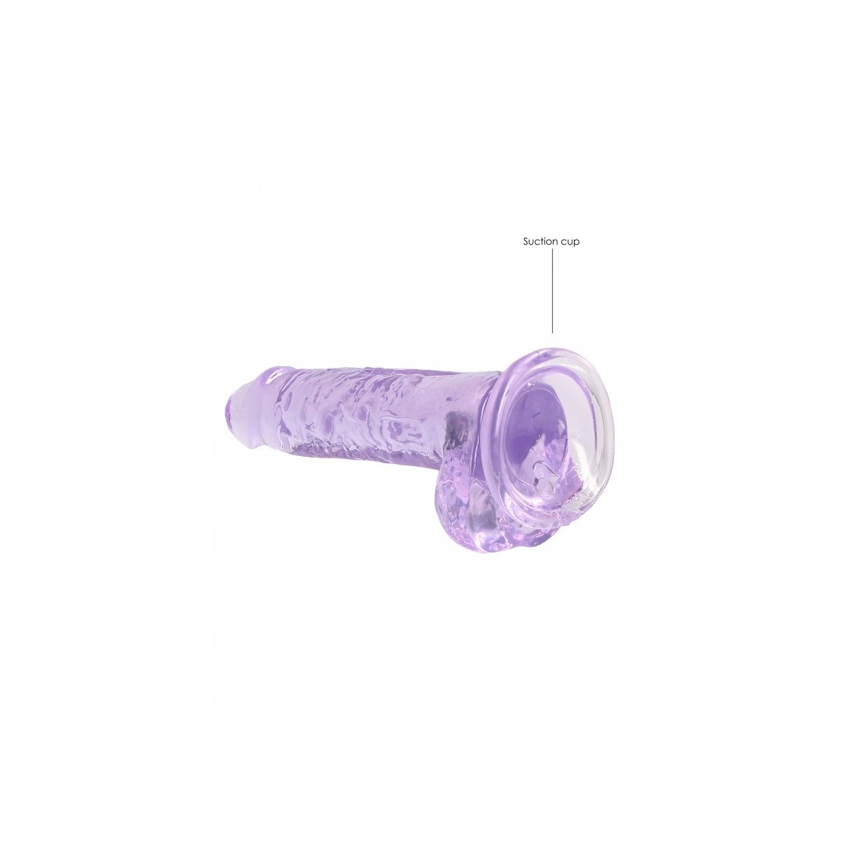 Dildo ventosa e palle viola trasparente 17 cm