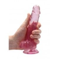 Dildo realistico rosa trasparente 19 cm