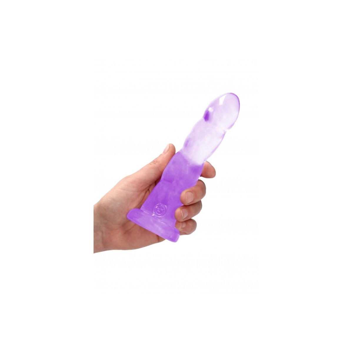 Dildo ventosa e sfere viola trasparente 17 cm