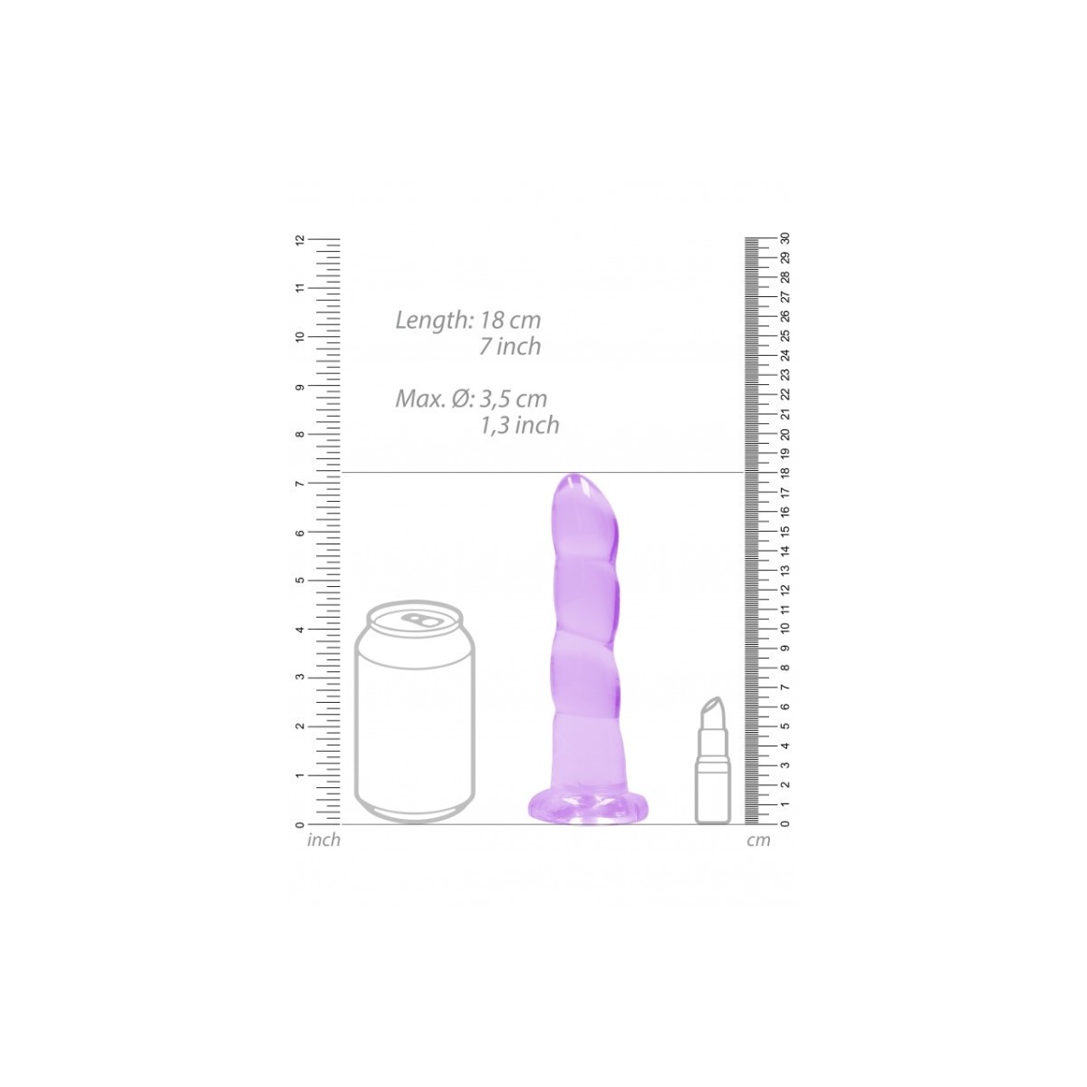 Dildo ventosa e sfere viola trasparente 17 cm