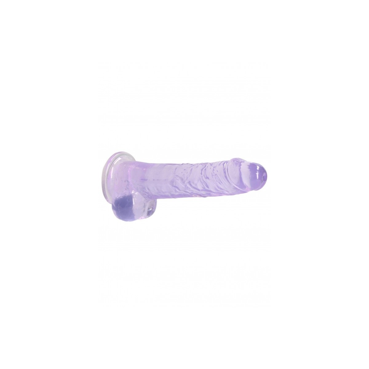 Dildo ventosa e palle viola trasparente 19 cm