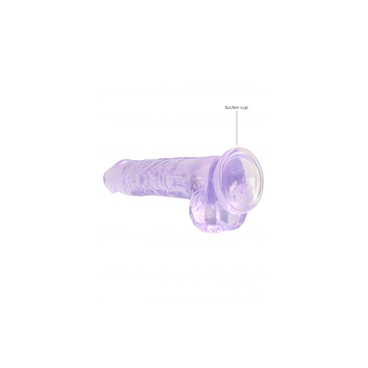 Dildo ventosa e palle viola trasparente 19 cm