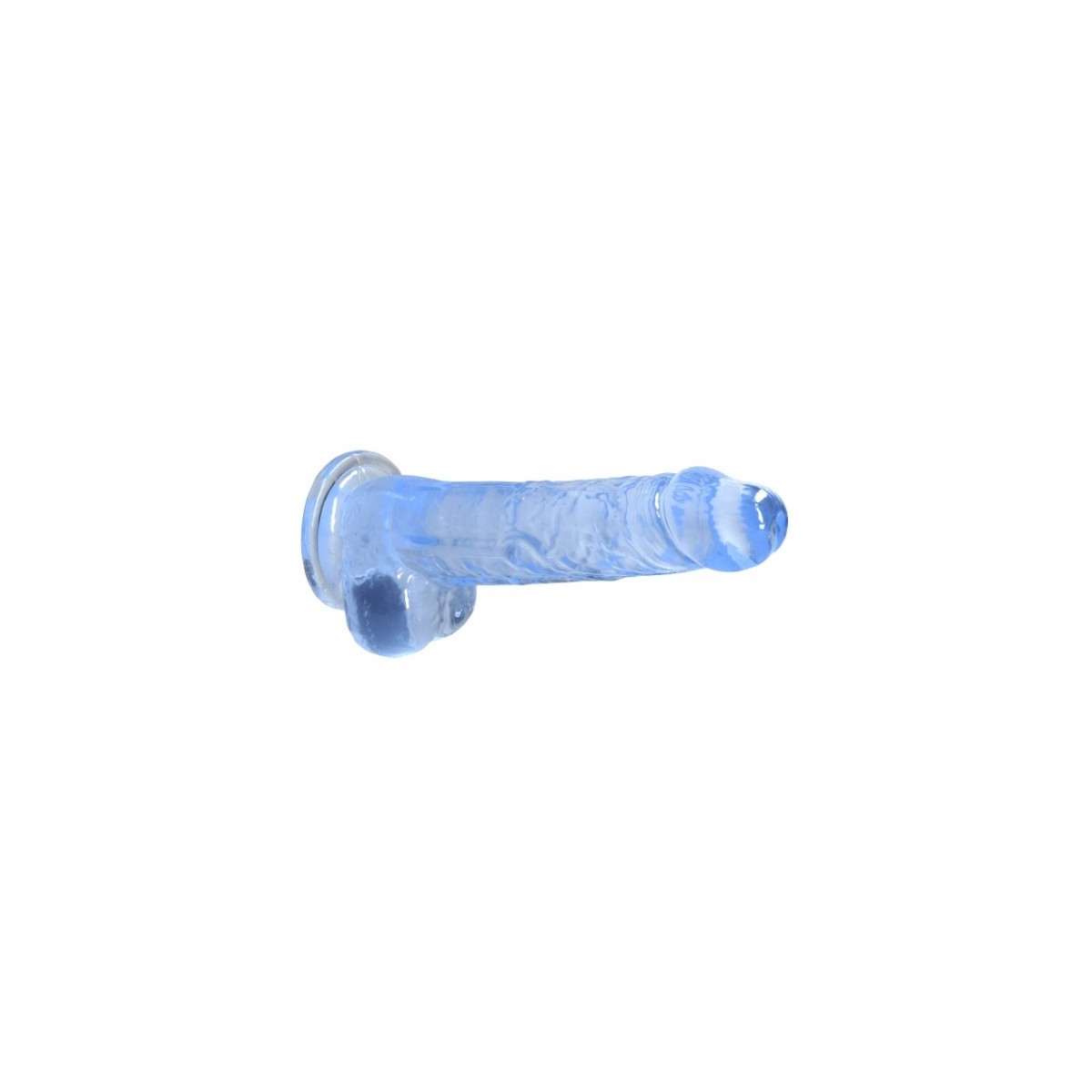 Dildo ventosa e palle blu trasparente 19 cm