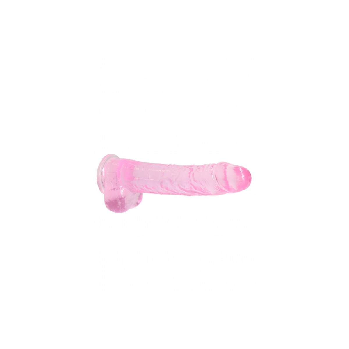 Dildo ventosa e palle rosa trasparente 22 cm