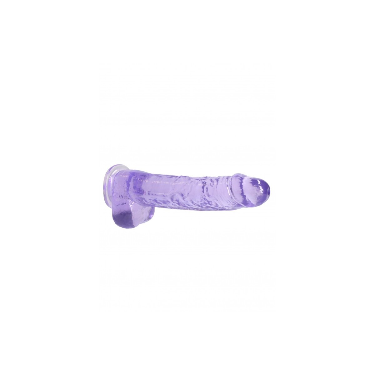 Dildo ventosa e palle viola trasparente 22 cm