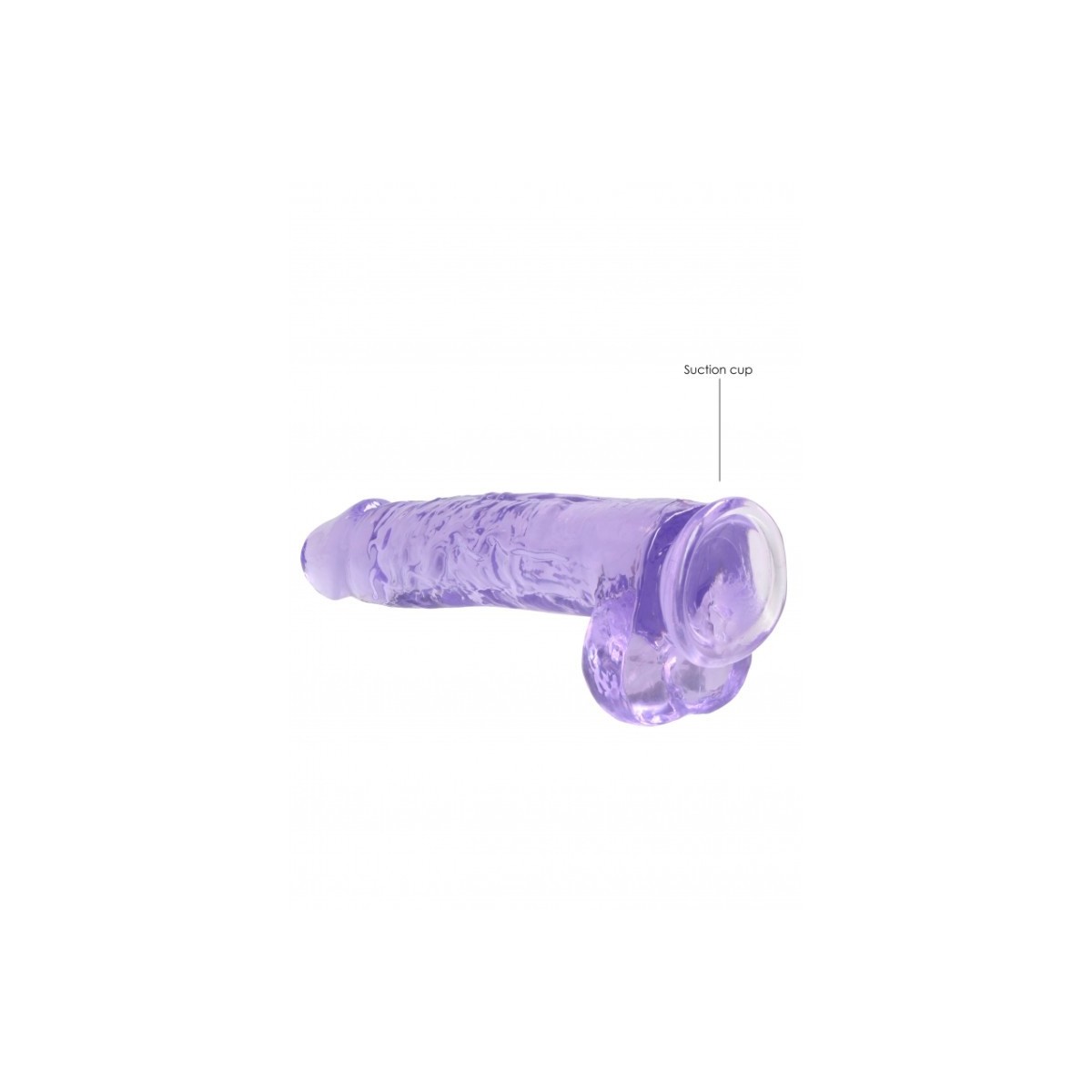 Dildo ventosa e palle viola trasparente 22 cm