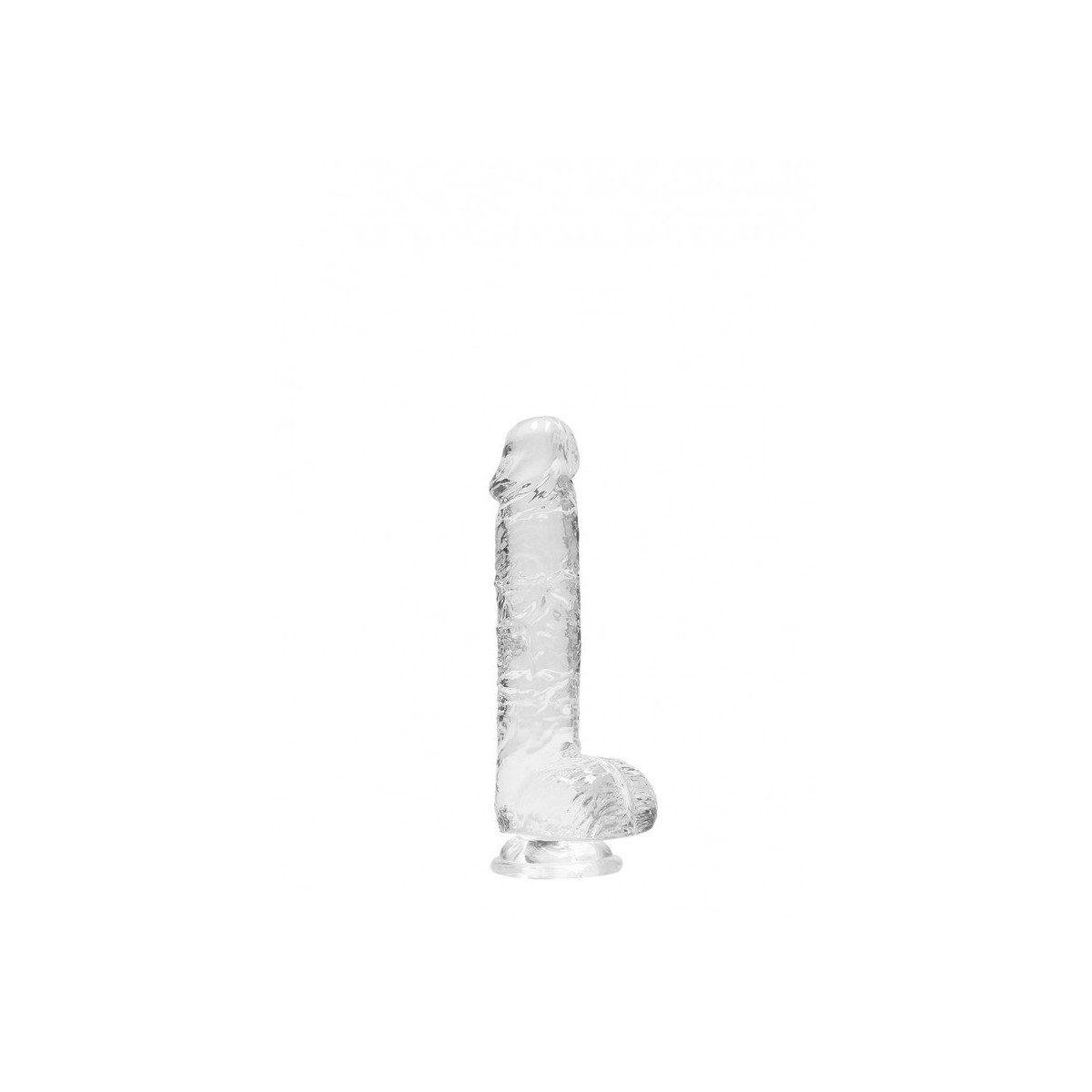 Dildo ventosa e palle trasparente 15 cm