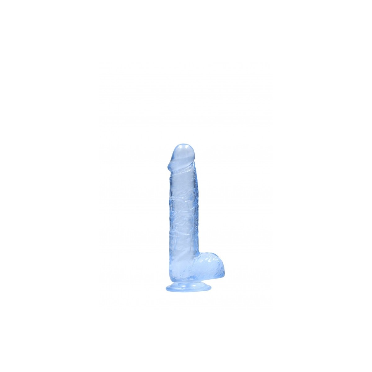 Dildo ventosa e palle blu trasparente 15 cm