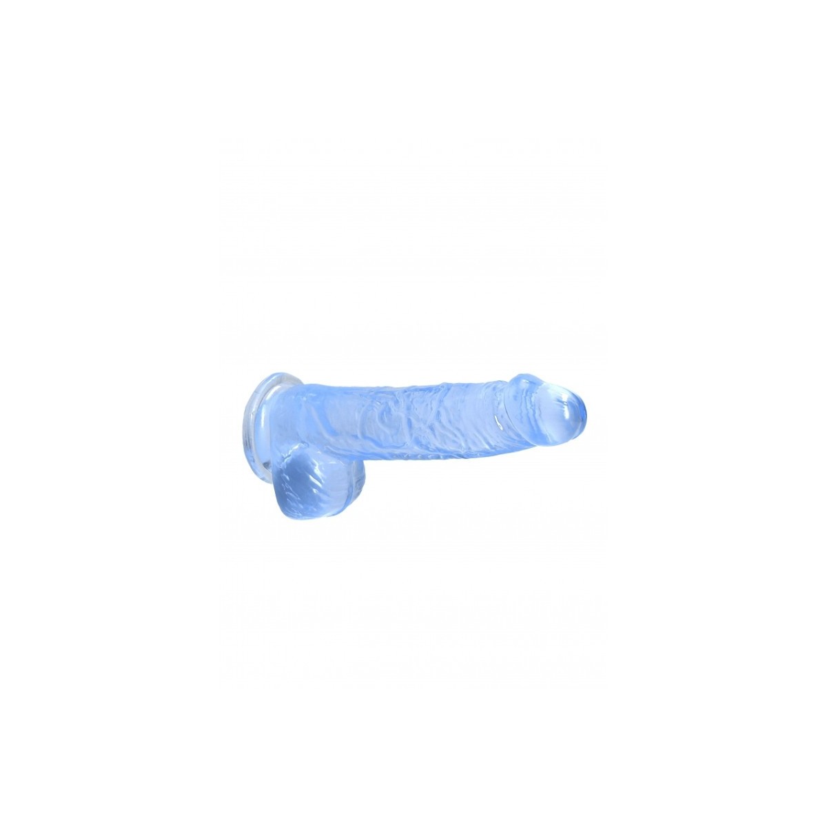 Dildo ventosa e palle blu trasparente 15 cm