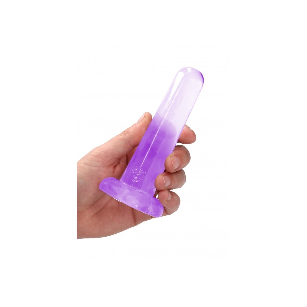 Dildo dritto ventosa viola trasparente 13,5cm