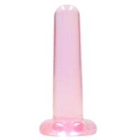 Dildo dritto ventosa rosa trasparente 13,5cm