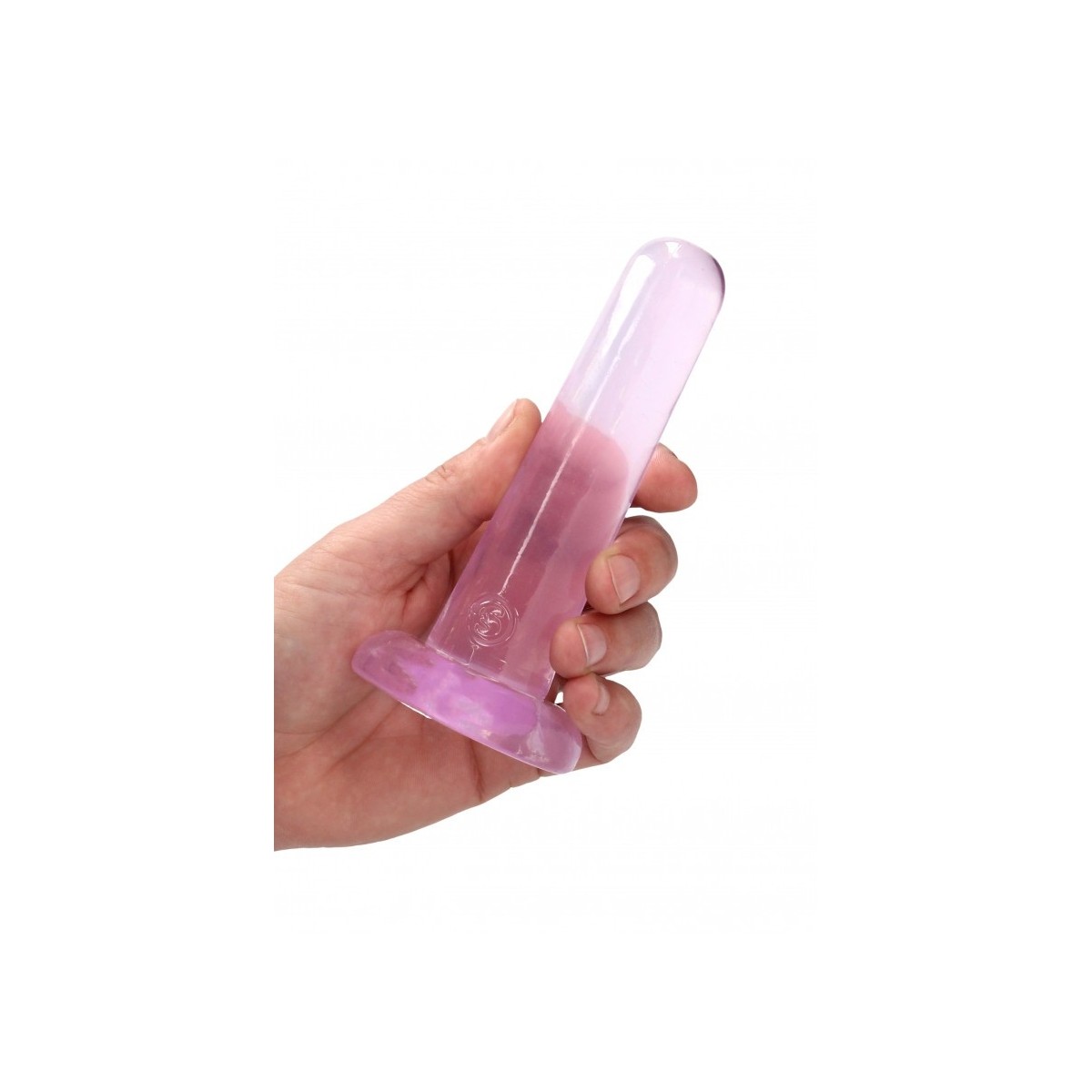 Dildo dritto ventosa rosa trasparente 13,5cm