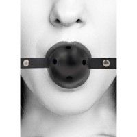 Ball Gag traspirante cinghia pelle nera