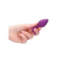 Plug anale silicone viola pietra cuore 7,3 cm