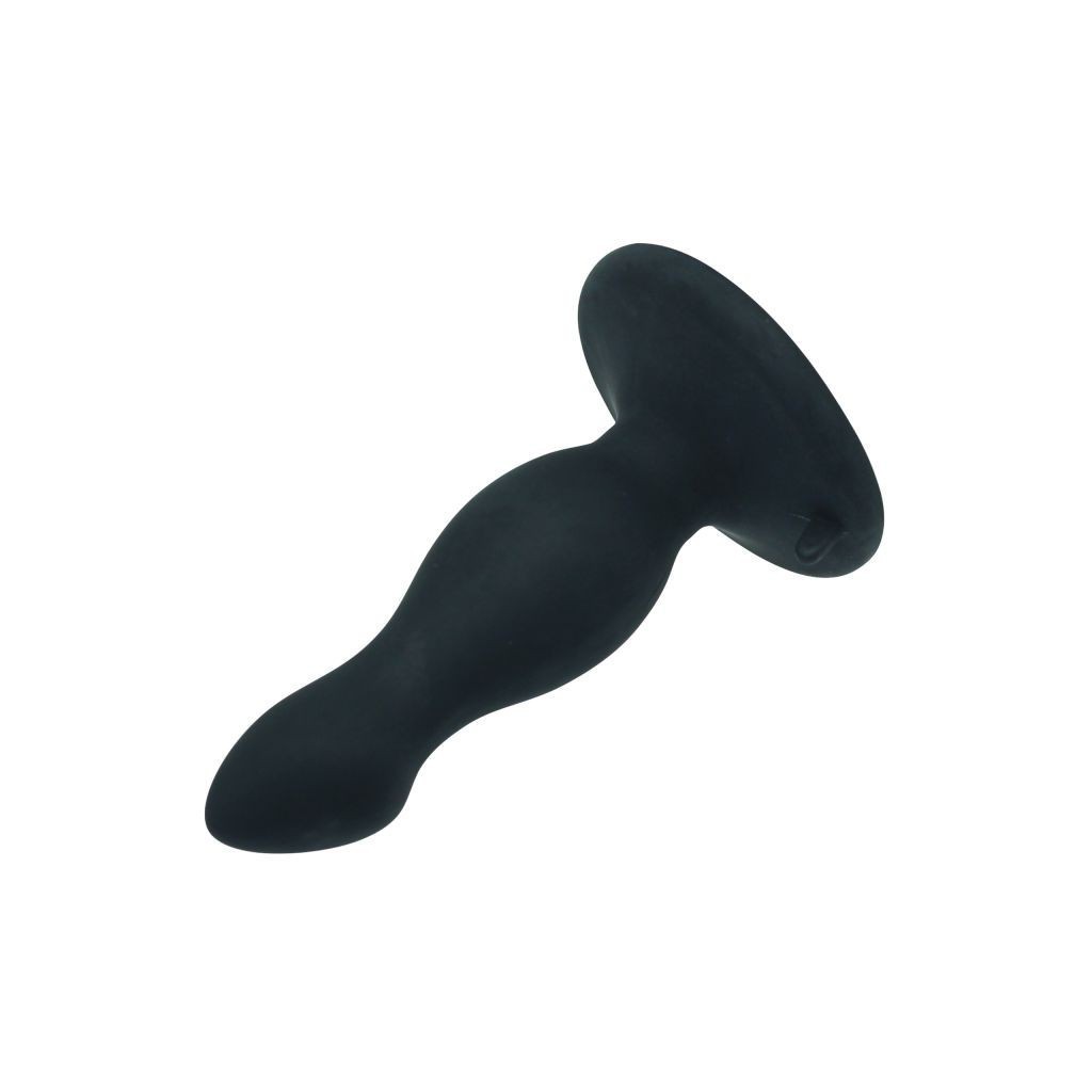 Plug anale con ventosa nero in silicone