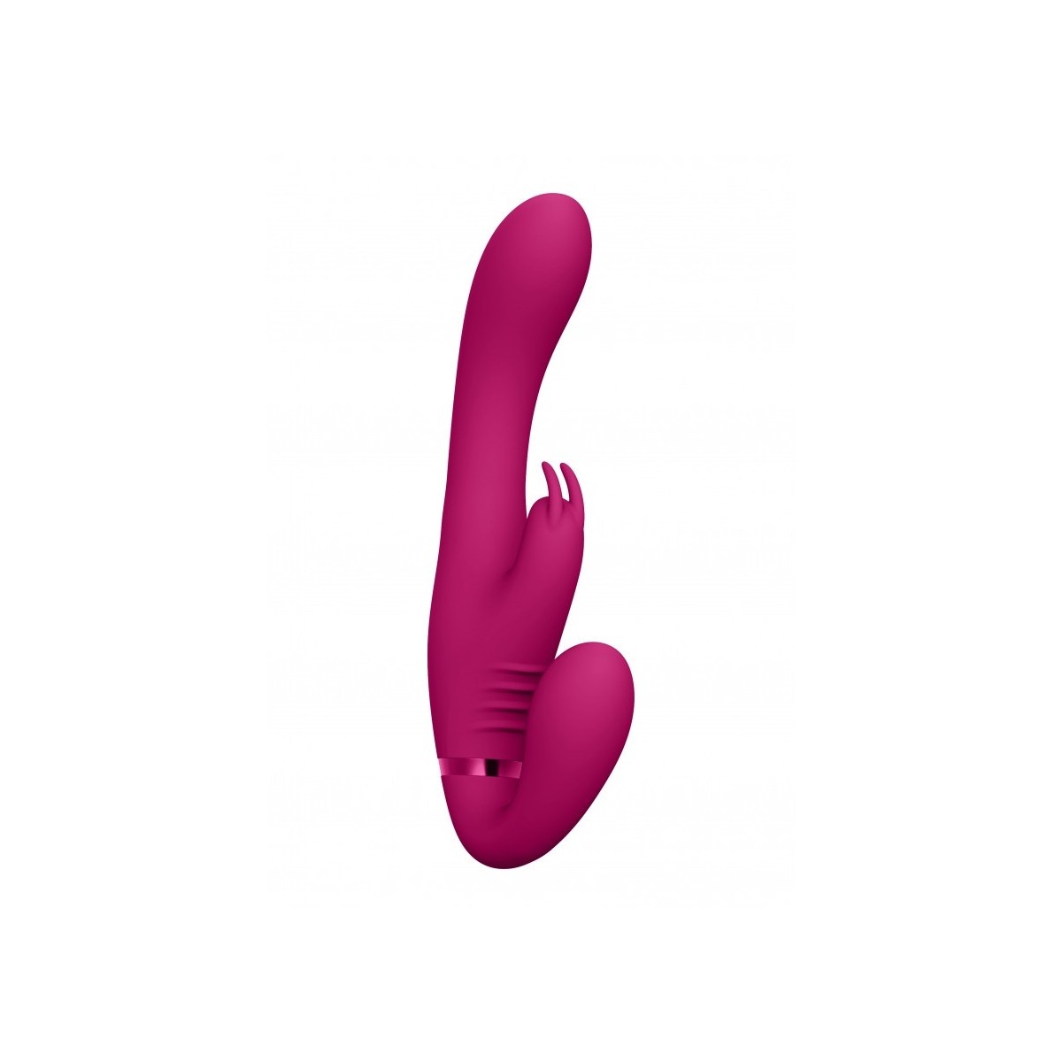 Vibratore rabbit strapon indossabile fucsia