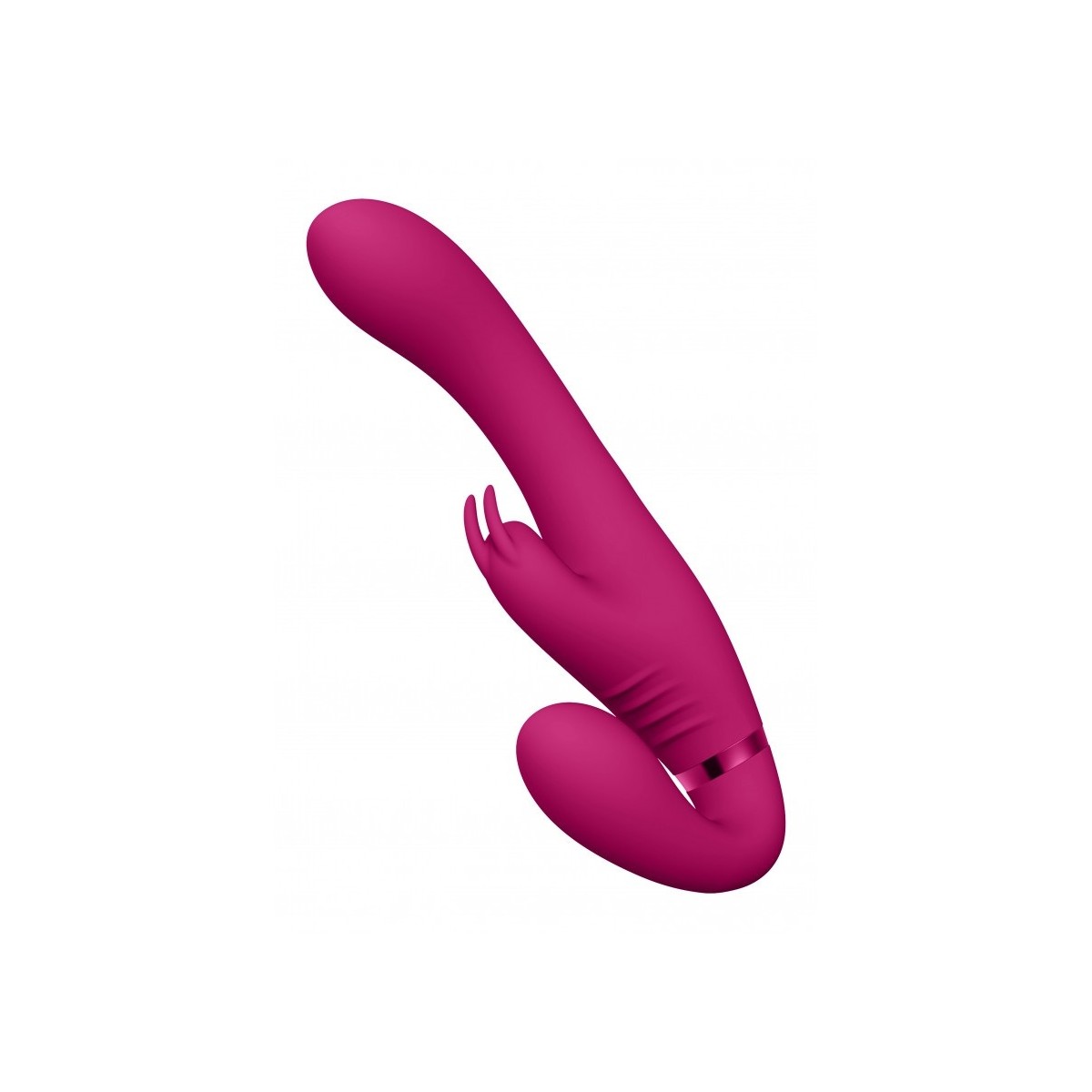 Vibratore rabbit strapon indossabile fucsia