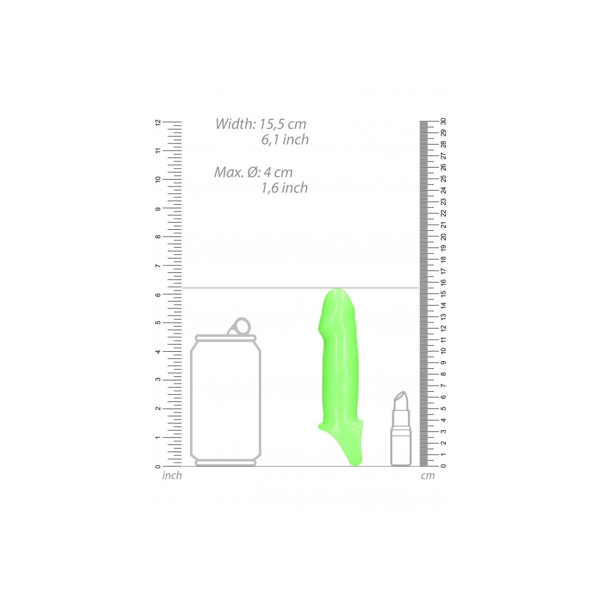 Guaina fallica Smooth Thick 15.5 cm verdefluo