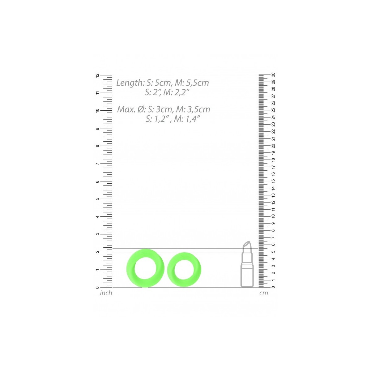 Anello fallico kit 2 pz verde fluo