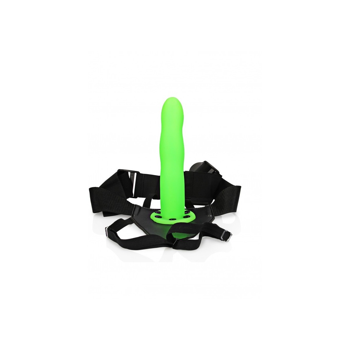 Fallo Strap-On Curvo 20 cm verde fluo