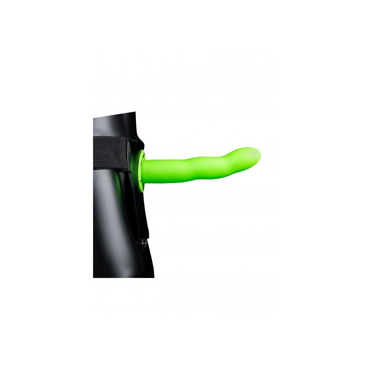 Fallo Strap-On Curvo 20 cm verde fluo