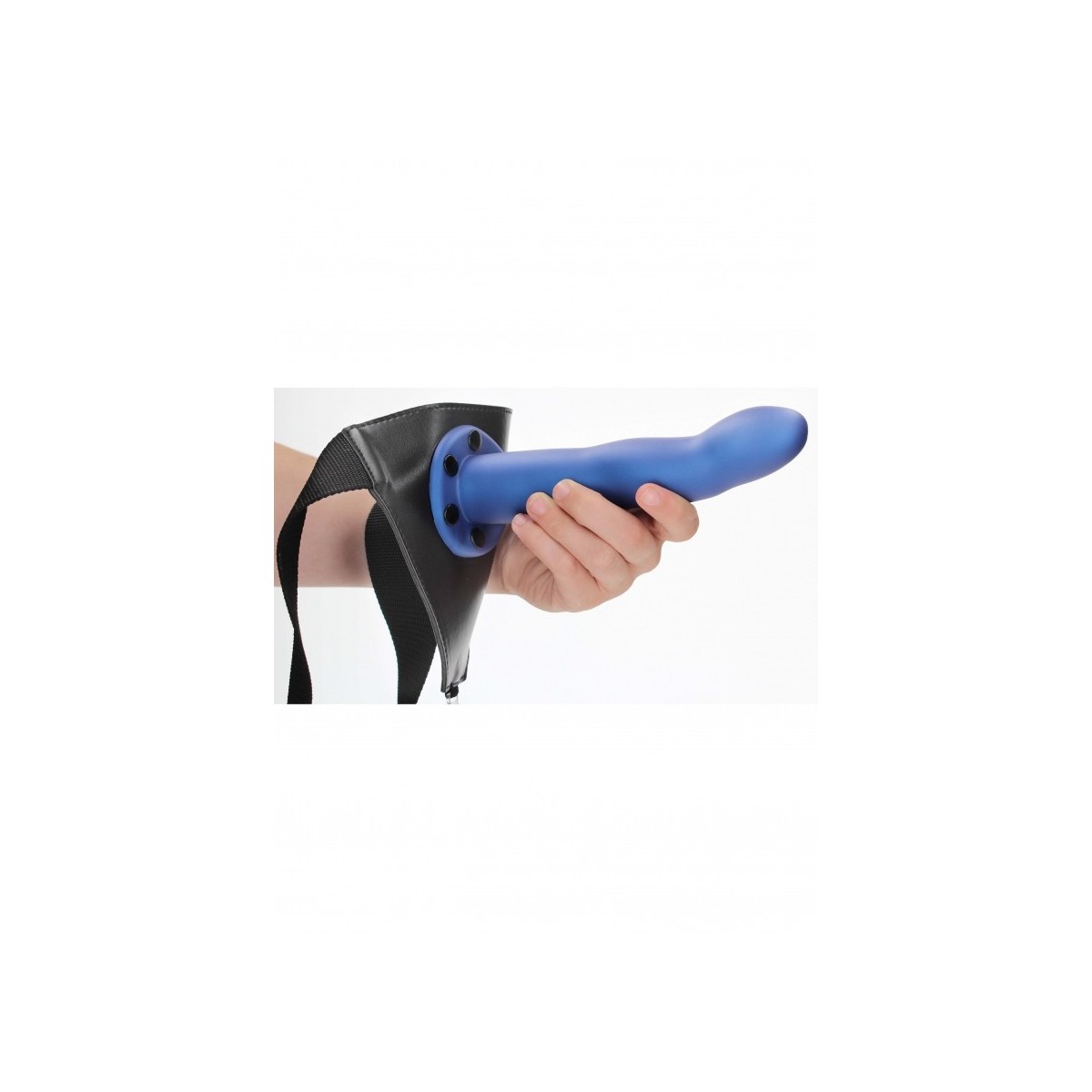 Fallo Strap-On Curvo 20 cm Metallic Blue