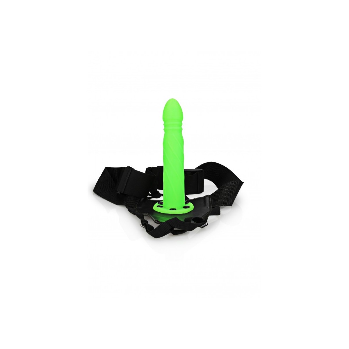 Fallo Strap-On Twisted 20 cm verde fluo