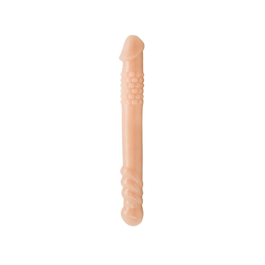 Dildo doppio stimolante pelle chiara 25 cm