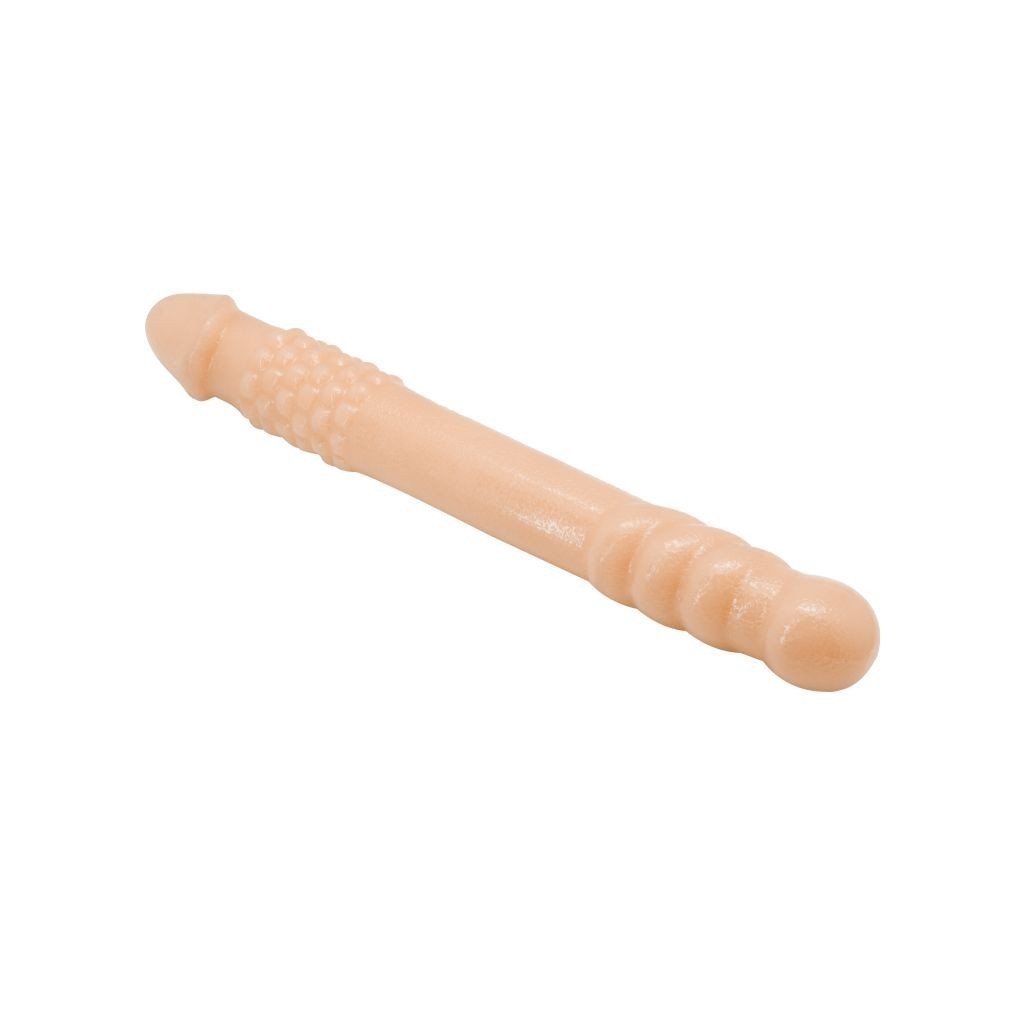 Dildo doppio stimolante pelle chiara 25 cm