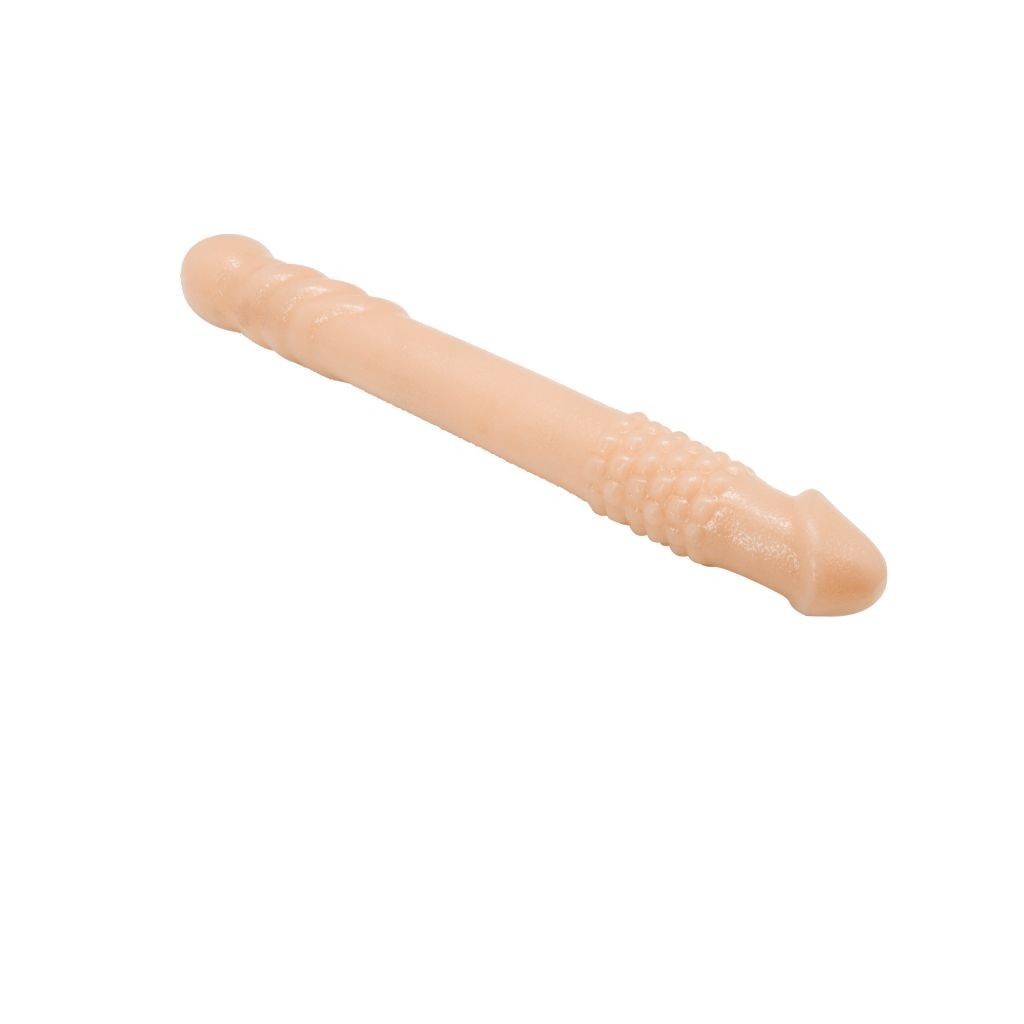 Dildo doppio stimolante pelle chiara 25 cm