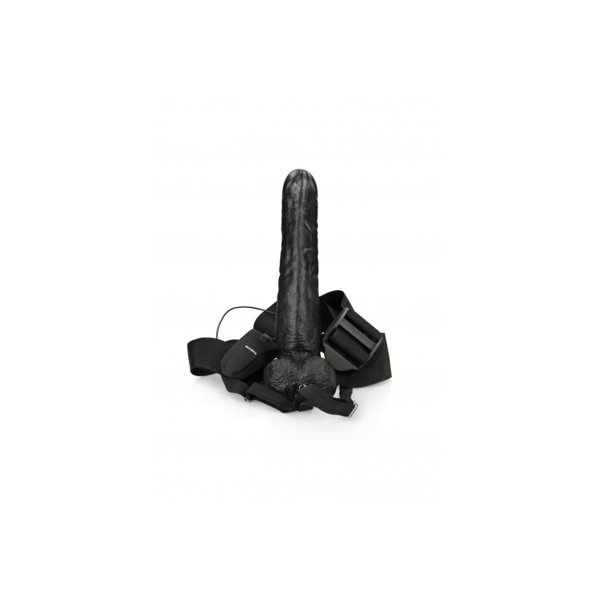 Vibratore Strapon cavo testicoli 27 cm nero