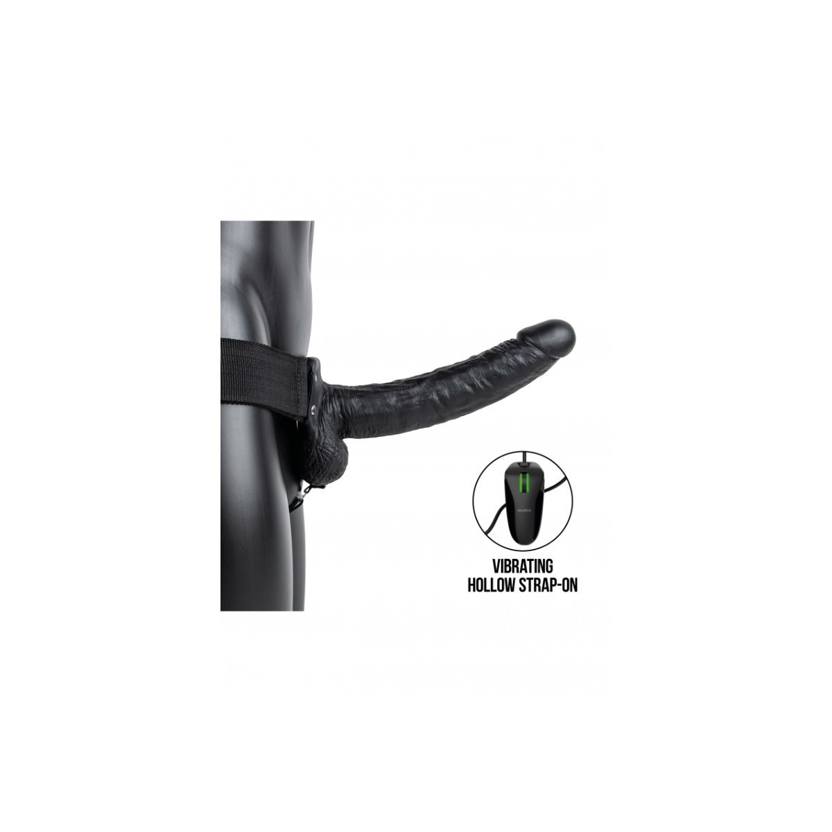 Vibratore Strapon cavo testicoli 27 cm nero