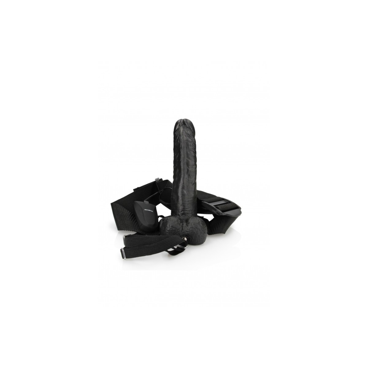 Vibratore Strapon cavo testicoli 23 cm nero