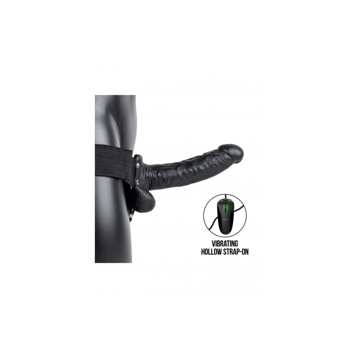 Vibratore Strapon cavo testicoli 23 cm nero