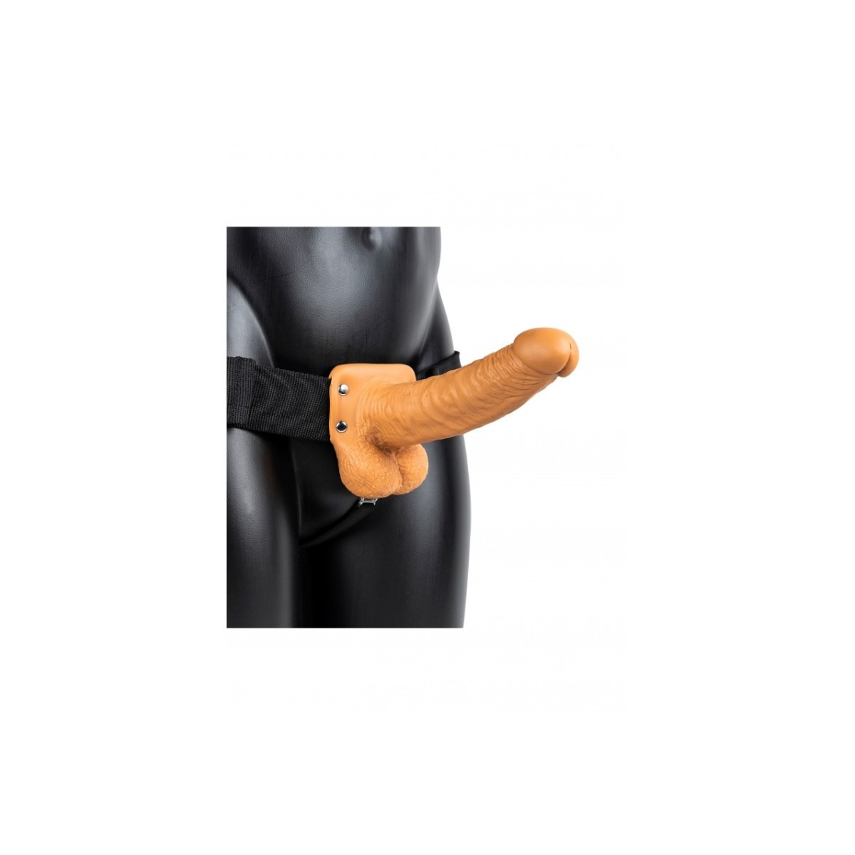 Vibratore Strapon cavo testicoli 23cm mulatto