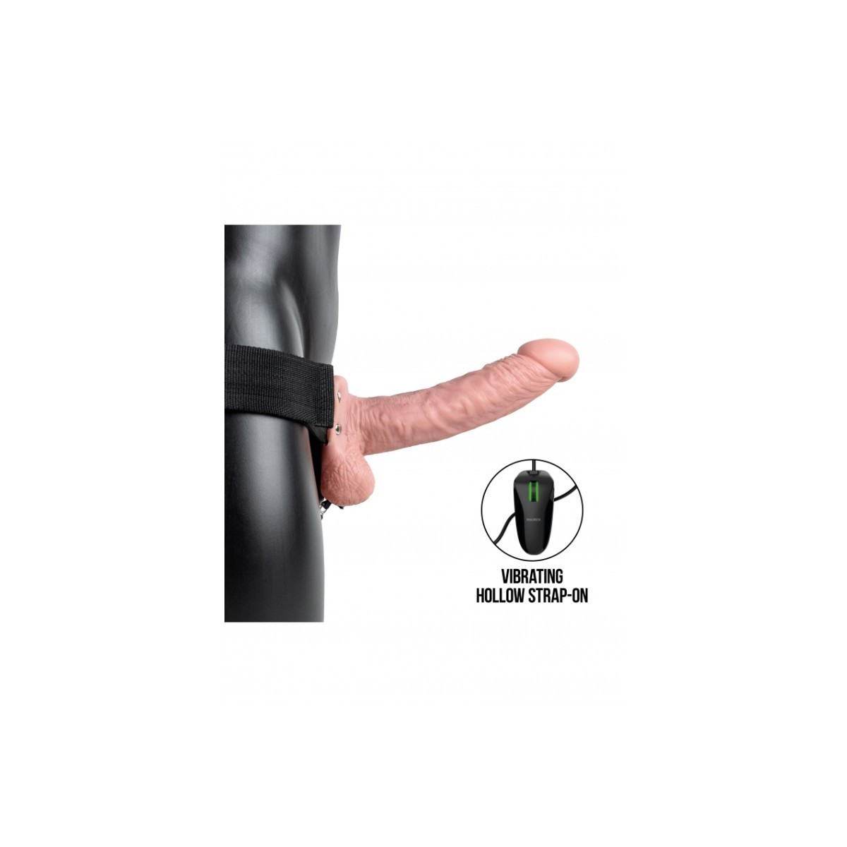 Vibratore Strapon cavo testicoli 23 cm chiaro