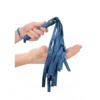 Frusta flogger bdsm denim blu