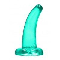 Dildo curvo con ventosa verde trasparente