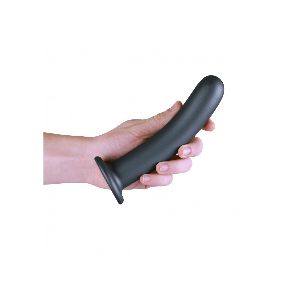 Dildo ventosa liscio punto G 17.5cm Gun Metal