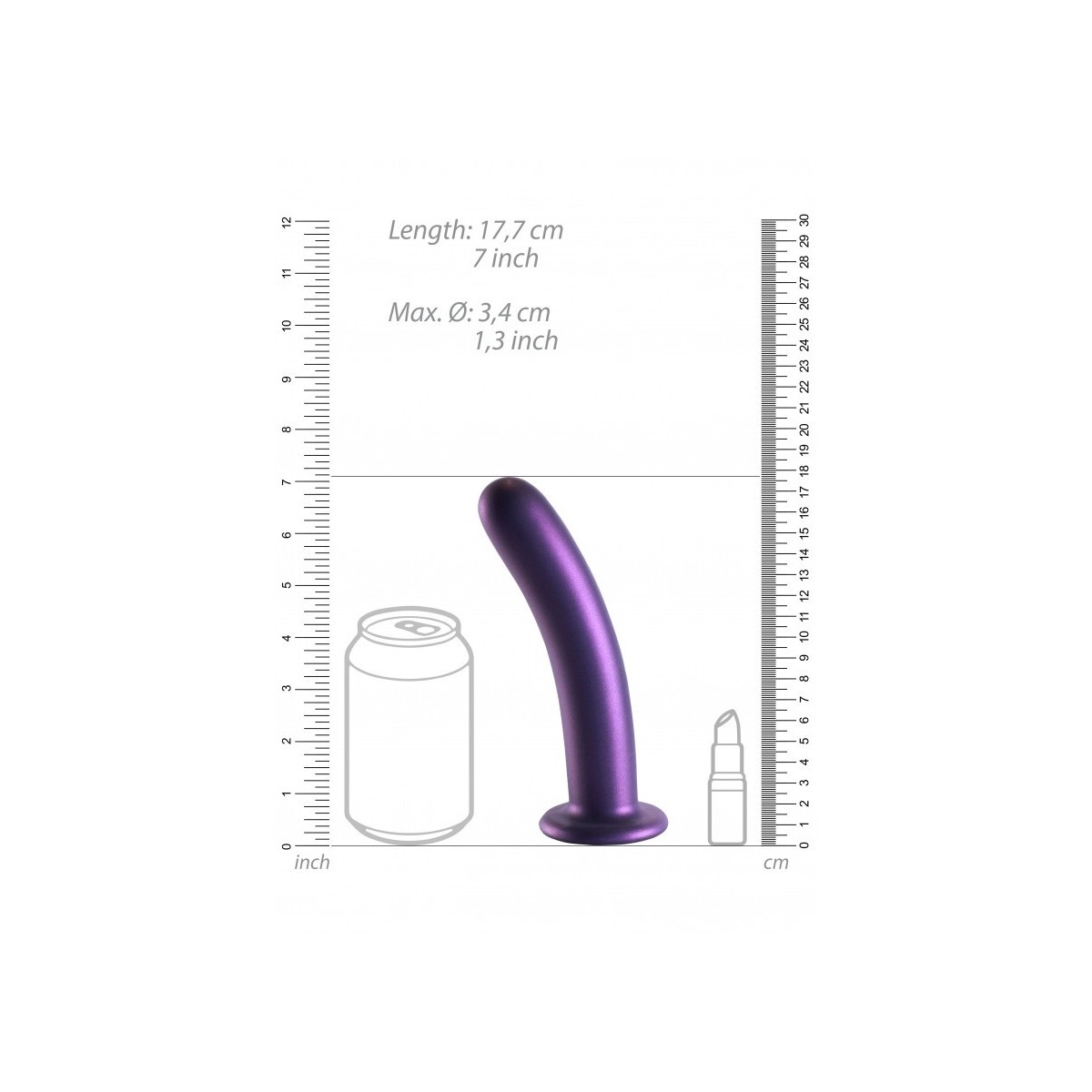 Dildo ventosa liscio punto G 17.5 cm Purple