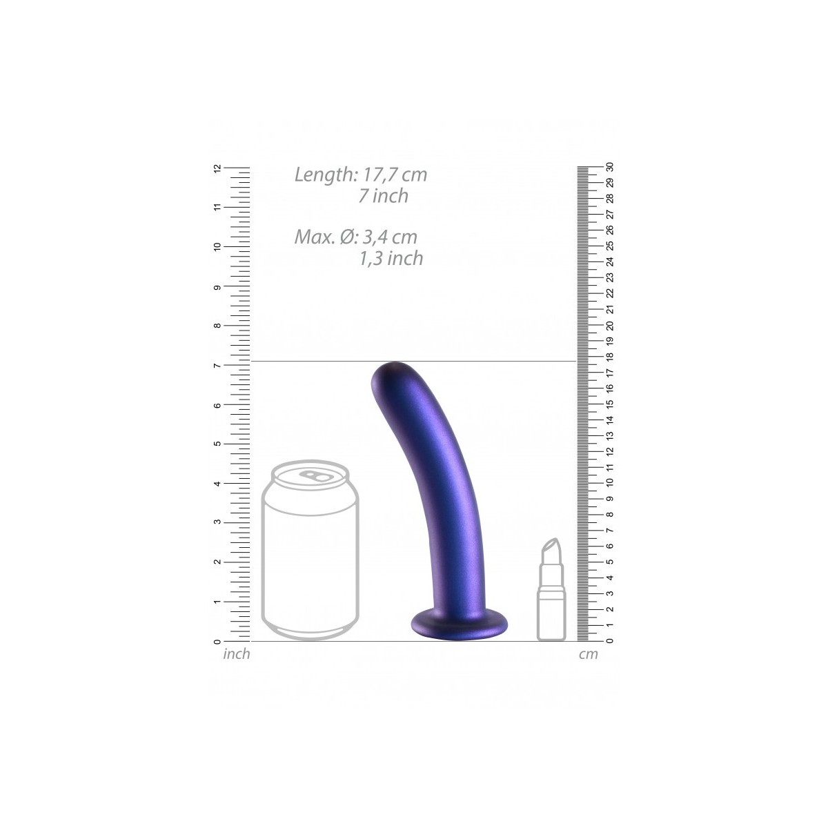 Dildo ventosa liscio punto G 17.5 cm Blue