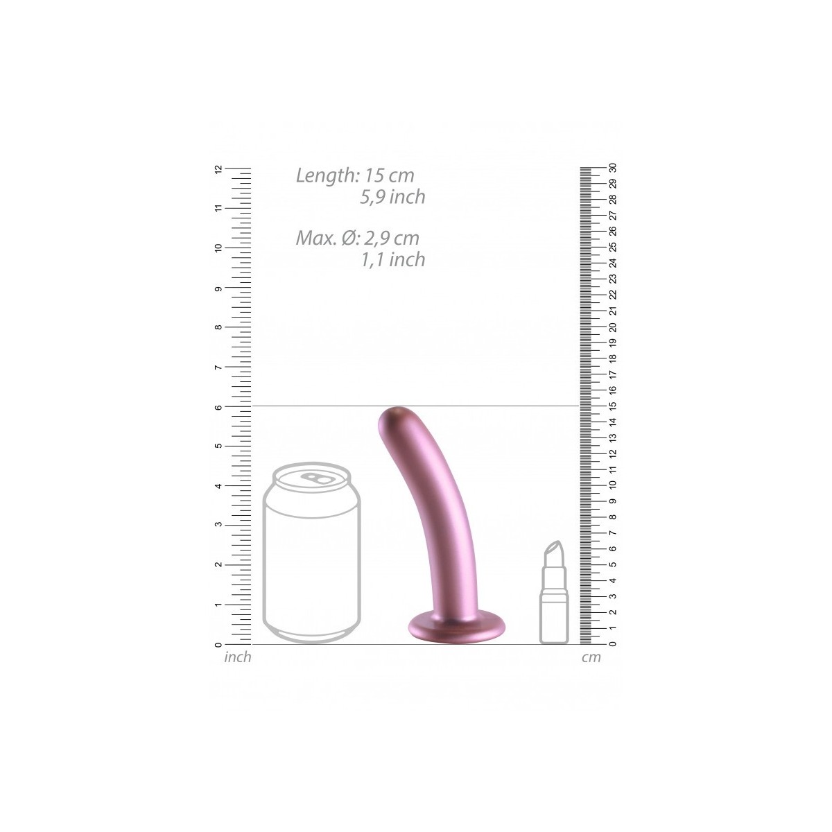 Dildo ventosa liscio punto G 15 cm Rose Gold