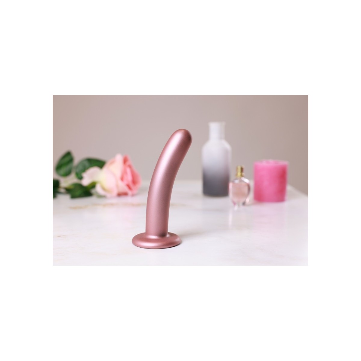 Dildo ventosa liscio punto G 15 cm Rose Gold