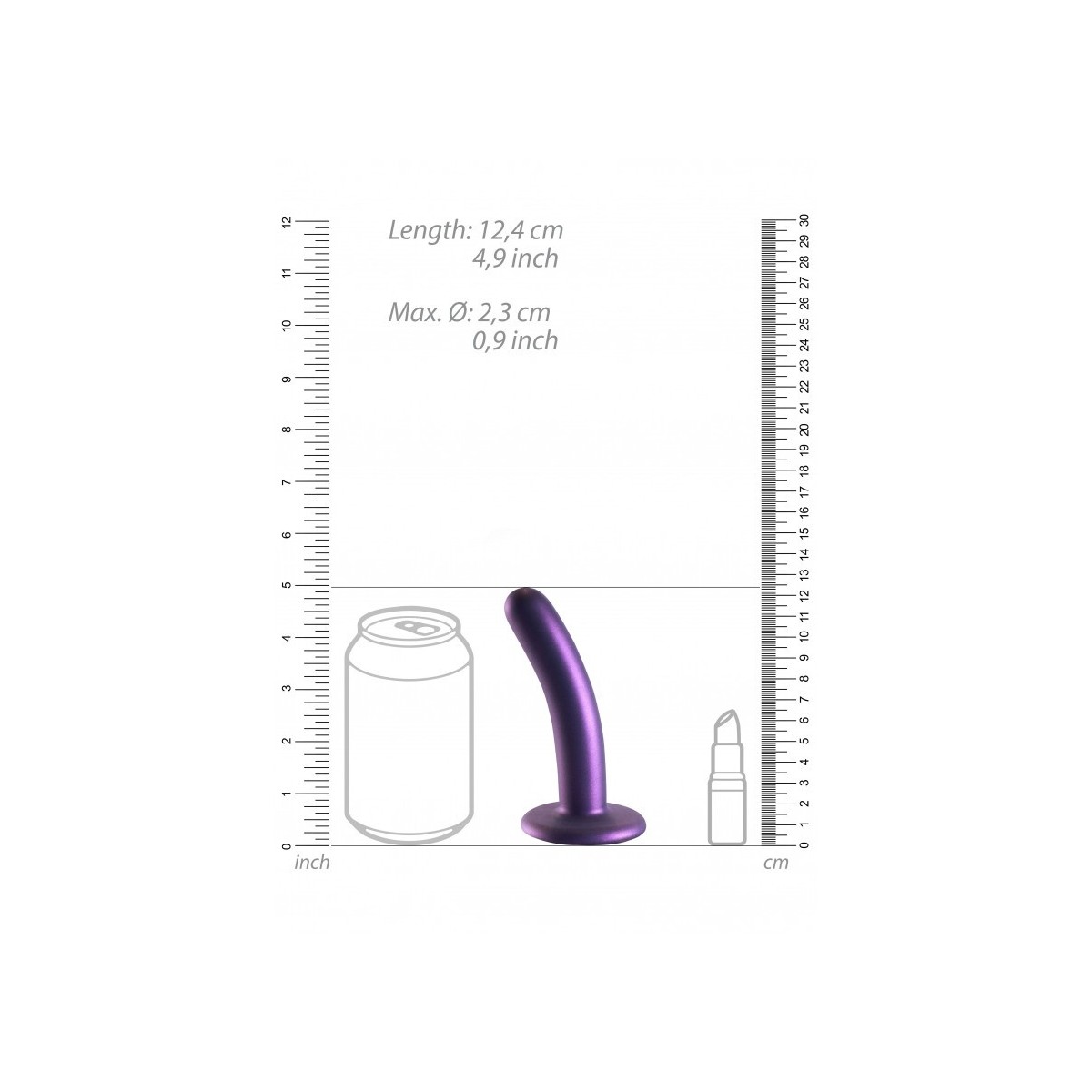 Dildo ventosa liscio punto G 12.5 cm Purple