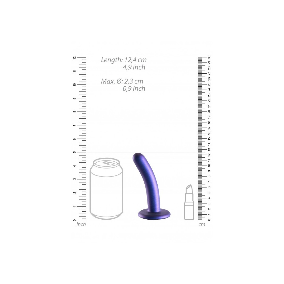 Dildo ventosa liscio punto G 12.5 cm Blue