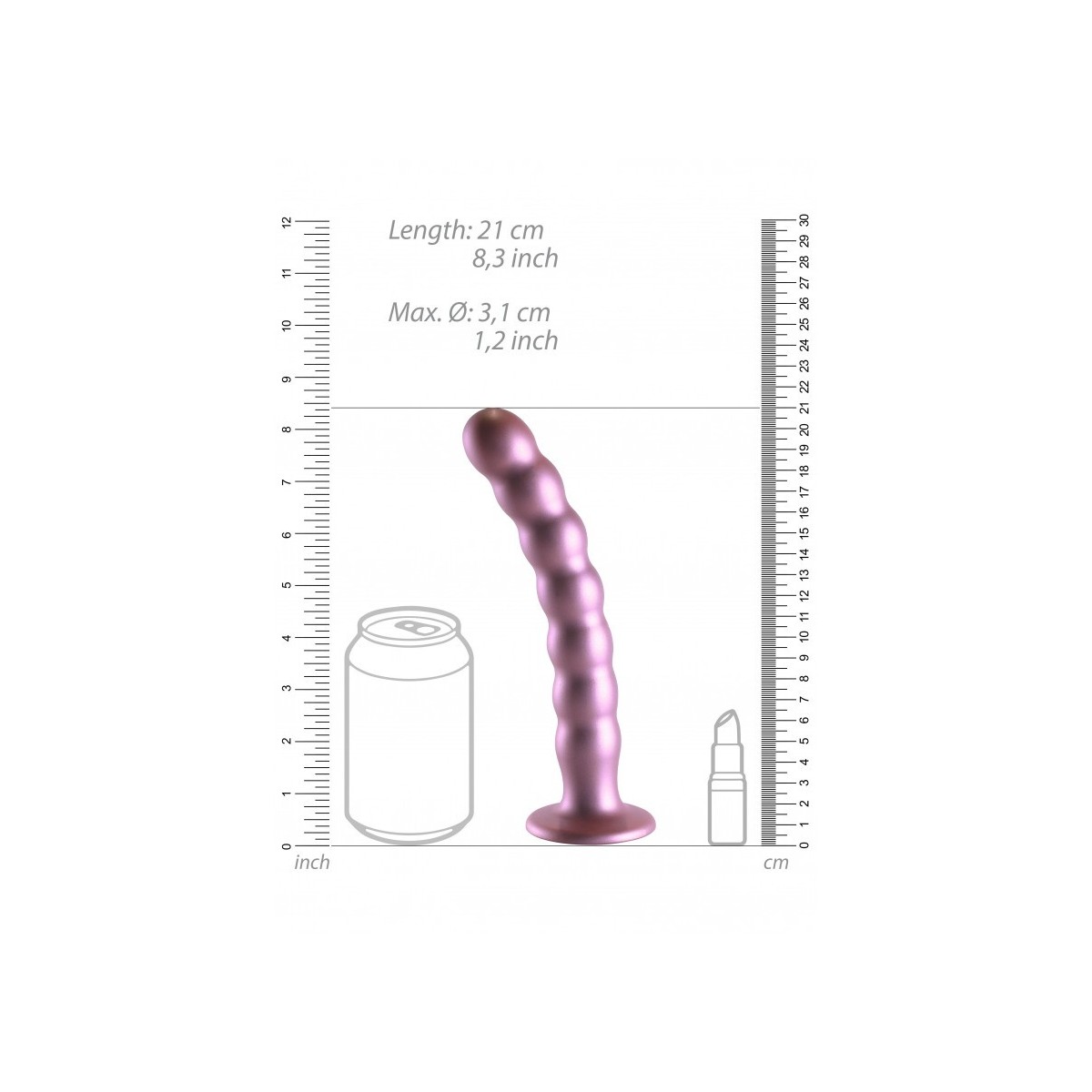 Dildo ventosa sfere punto G 21 cm Rose Gold